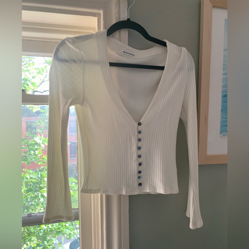 Reformation Gellar Top (in off white)